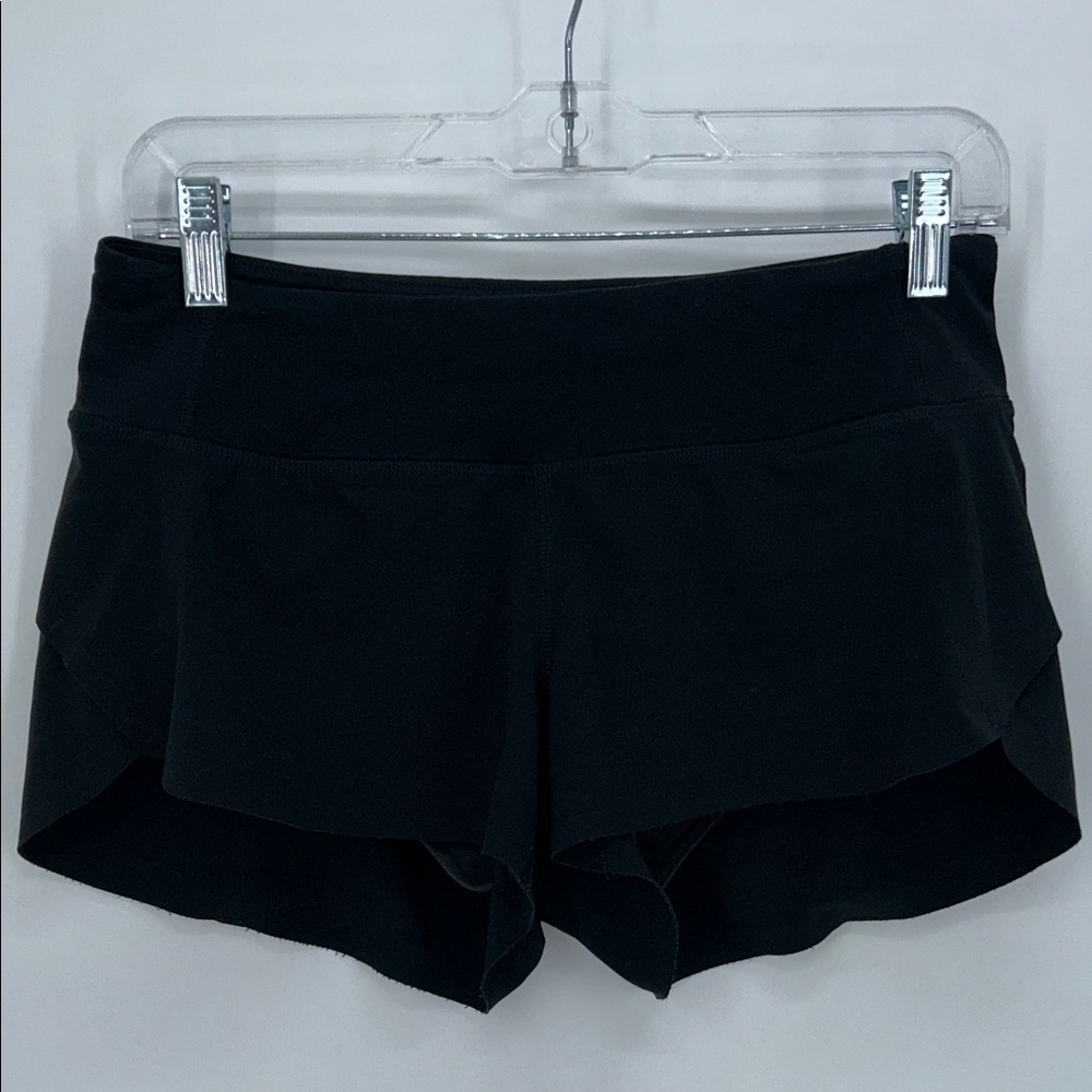 Lululemon Black Run Speed Up Layered Athletic Shorts Size 4 - Picture 1 of 6